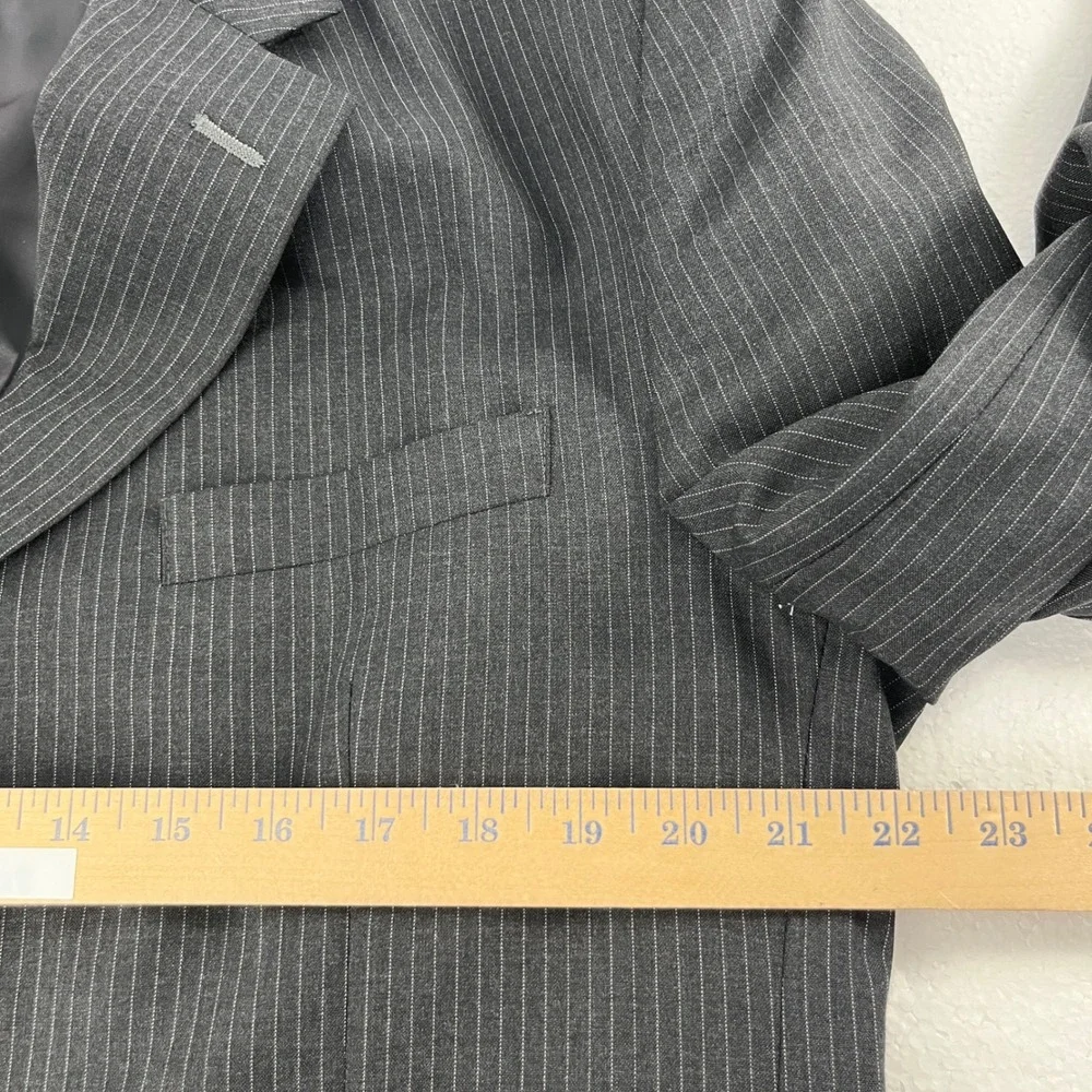 Jos A Bank Mens 44R Charcoal Pinstripe Wool Suit Coat Jacket Blazer‎